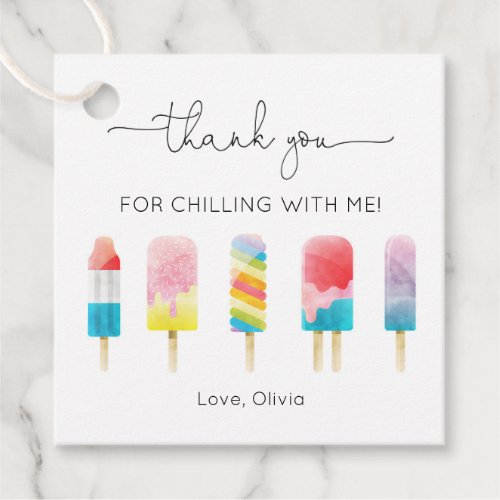 Summer popsicle ice cream birthday party favor tags