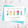 Summer popsicle ice cream birthday party invitation
