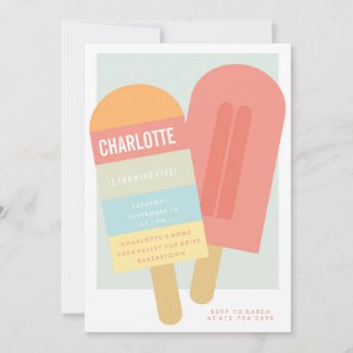 SUMMER POPSICLE KIDS BIRTHDAY PARTY INVITATION