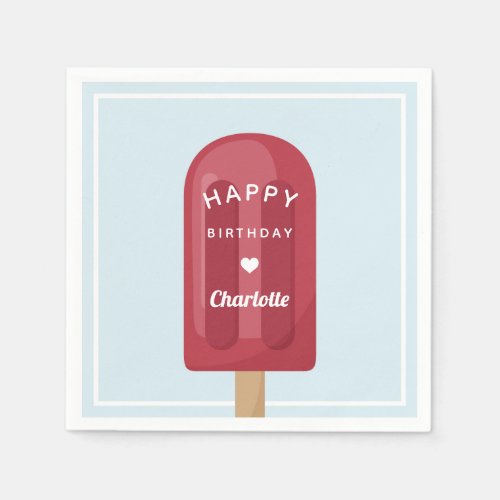 Summer Popsicle Kids Birthday Party Napkins