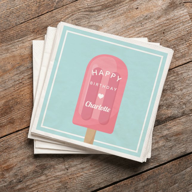 Summer Popsicle Kids Birthday Party Napkins (Creator Uploaded)