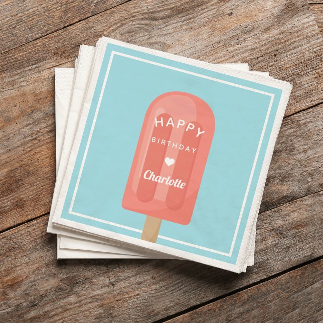 Summer Popsicle Kids Birthday Party Napkins (Creator Uploaded)