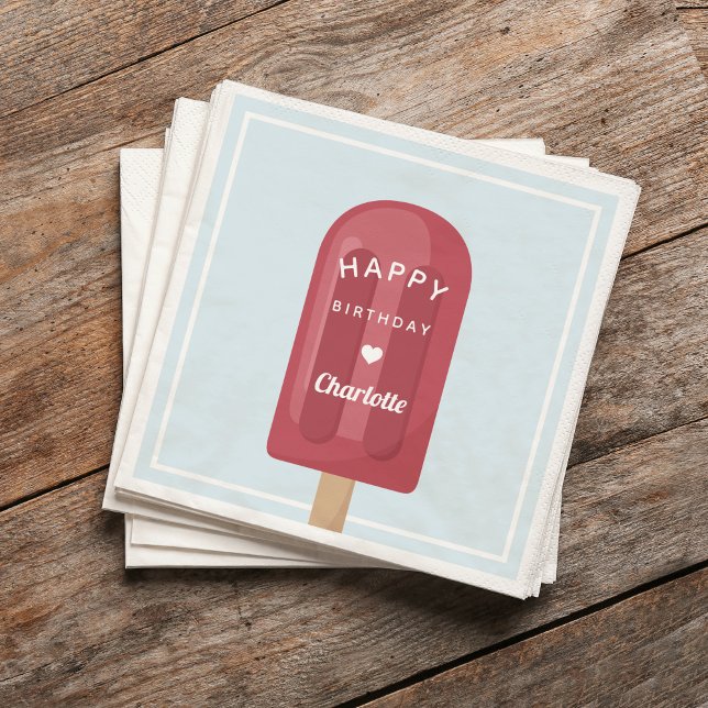 Summer Popsicle Kids Birthday Party Napkins (Creator Uploaded)