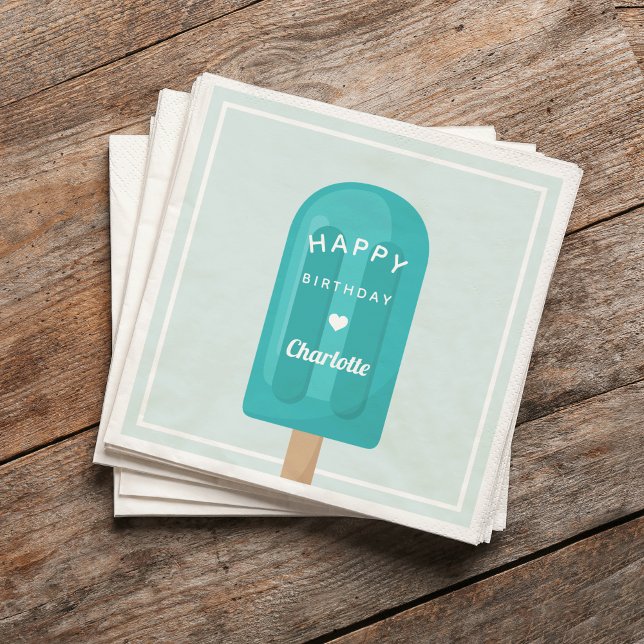 Summer Popsicle Kids Birthday Party Napkins (Creator Uploaded)