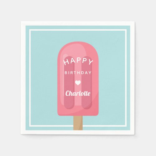 Summer Popsicle Kids Birthday Party Napkins