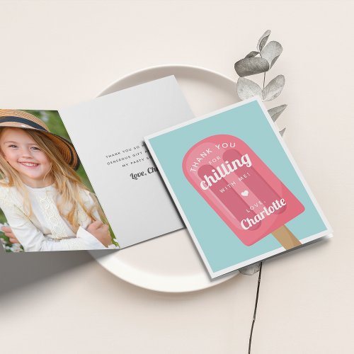 Summer Popsicle Kids Birthday Party Thank You Card