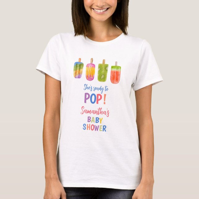 Summer Popsicle Mommy to be baby shower T-Shirt (Front)