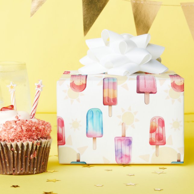 Summer Popsicle Pattern Wrapping Paper (Birthday Party)
