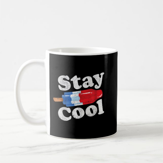 Summer Popsicle Stay Cool Funny Bomb Retro 80s Pop Coffee Mug (Left)