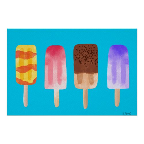 Summer popsicles poster