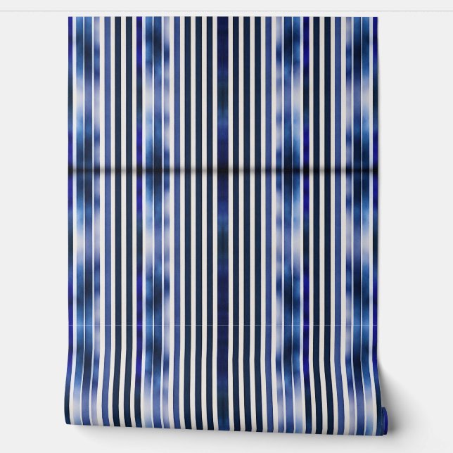Summer Popular Navy Blue Boat Stripes Collection Wallpaper (Unrolling)