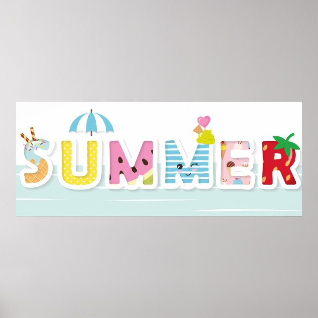 Summer Poster (A playful "SUMMER" theme decorations!)