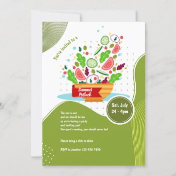 Summer Potluck Party Invitation by PixiePrints at Zazzle