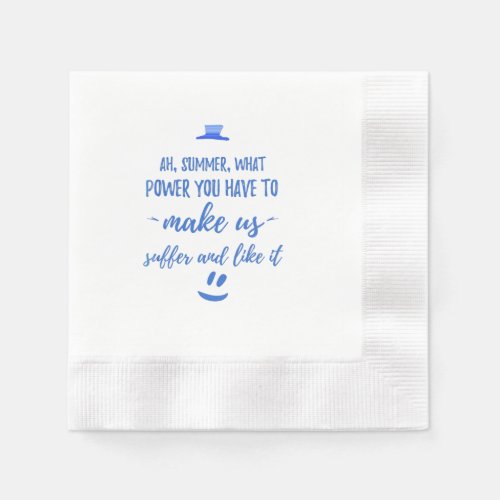 Summer power blue funny inspirational motivational napkins