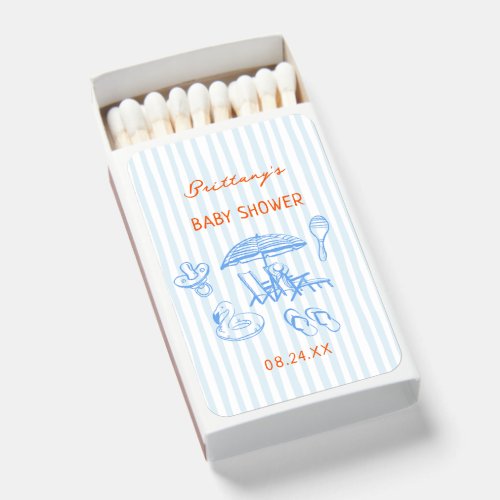 Summer Pregnant and Poolside Baby Shower Matchboxes
