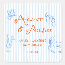 Summer Pregnant and Poolside Baby Shower