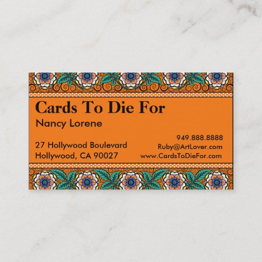 Customizable Summer Primrose in Orange - Business Cards