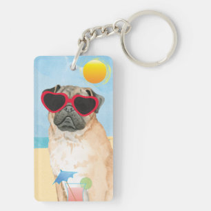 Summer Pug Keychain
