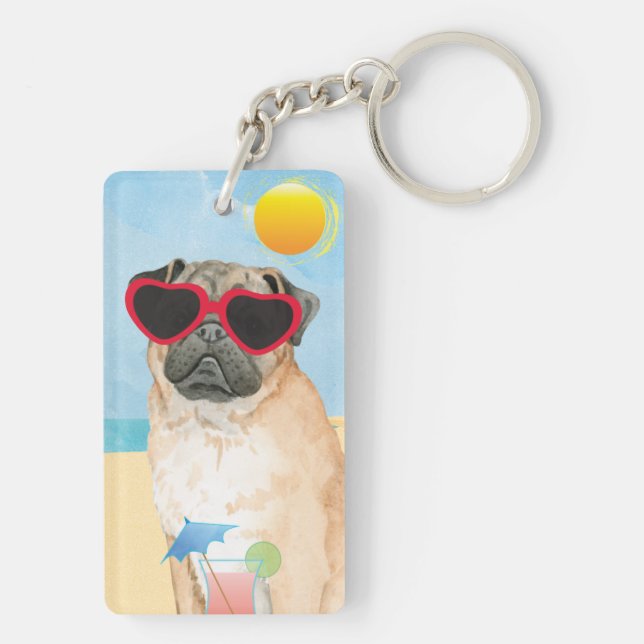 Summer Pug Keychain (Back)