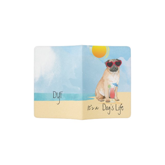 Summer Pug Passport Holder (Opened)