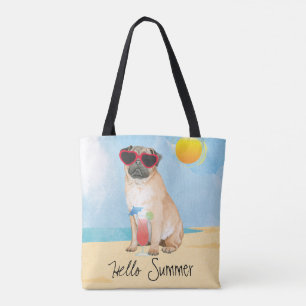 Summer Pug Tote Bag