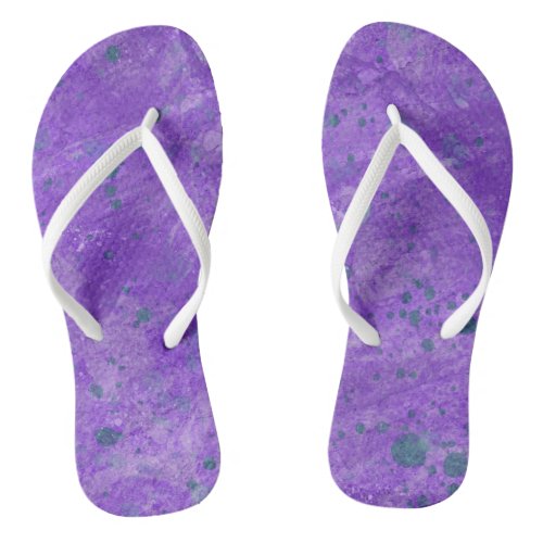 Summer Purple and Teal Splash Sandals Flip Flops 