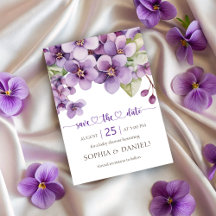 Summer Purple Delicate Violet Flowers Baby Shower