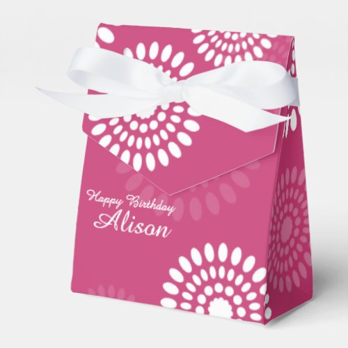 Summer Purple flowers Happy Birthday Name Favorbox Favor Boxes