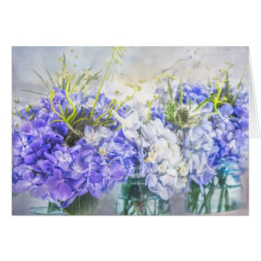 Summer Purple Hydrangeas Mason Jars Blank Inside (Front Horizontal)