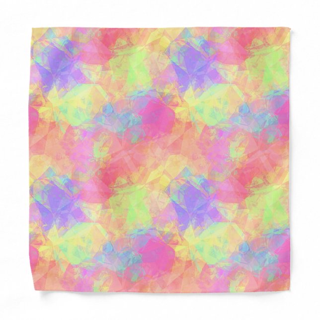 Summer Purple Pink Blue Green Polygon Pattern Bandana (Front)