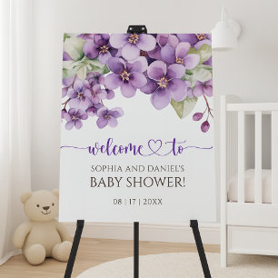 Summer Purple Violet Flowers Baby Shower Foam Board