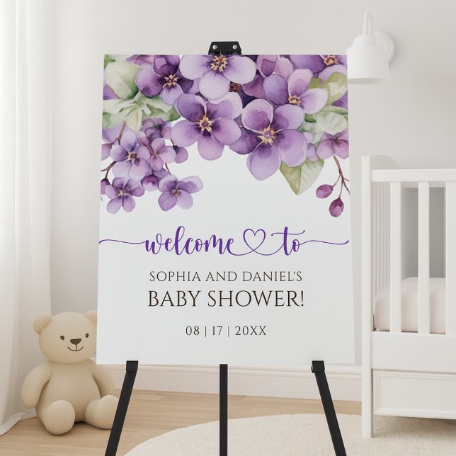 Summer Purple Violet Flowers Baby Shower Foam Board (Summer Purple Violet Flowers Baby Shower Foam Board)