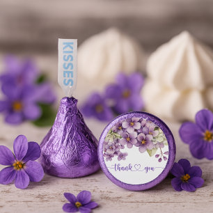 Summer Purple Violet Flowers Thank You Hershey®'s Kisses®