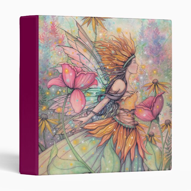 Summer Queen Fairy Fantasy Art Molly Harrison 3 Ring Binder (Front/Spine)