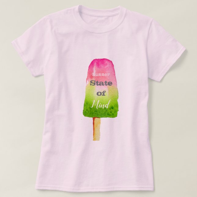 Summer quote popsicle berry sorbet cute food art T-Shirt (Design Front)
