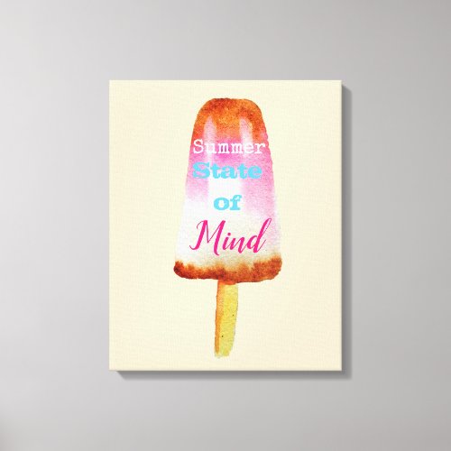 Summer quote popsicle sorbet cute food art canvas print