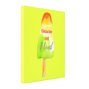 Summer quote popsicle sorbet lime cute food art canvas print