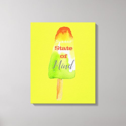 Summer quote popsicle sorbet lime cute food art canvas print