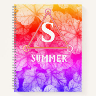 Summer Rainbow Monogram - Colorful Foliage Notebook