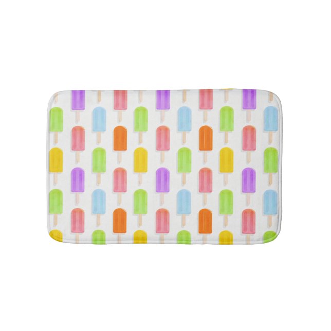 Summer Rainbow Popsicles Pattern Bath Mat (Front)