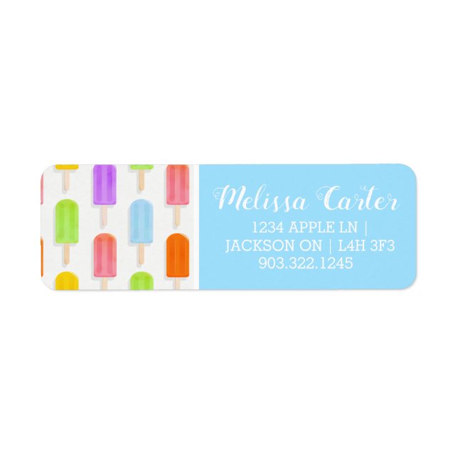 Summer Rainbow Popsicles Pattern Label (Front)