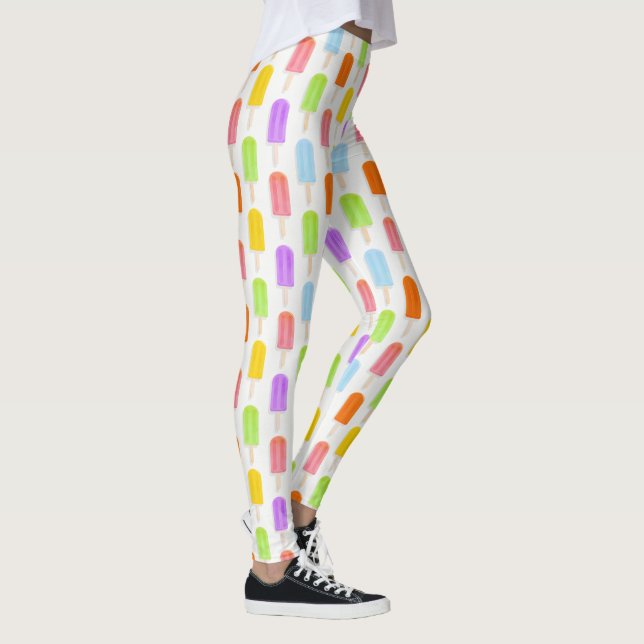 Summer Rainbow Popsicles Pattern Leggings (Right)
