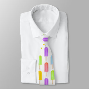 Summer Rainbow Popsicles Pattern Neck Tie