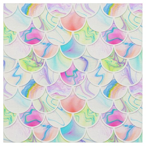 Summer rainbow scales fabric