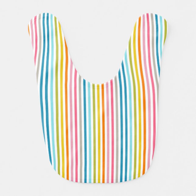 Summer Rainbow Stripes Baby Bib (Front)