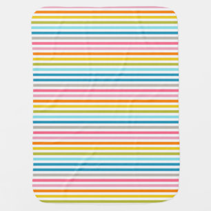 Summer Rainbow Stripes Baby Blanket