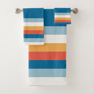 Summer Rainbow Stripes Bath Towel Set