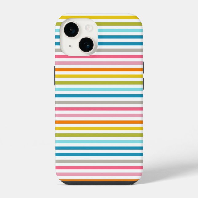 Summer Rainbow Stripes iPhone Case (Back)