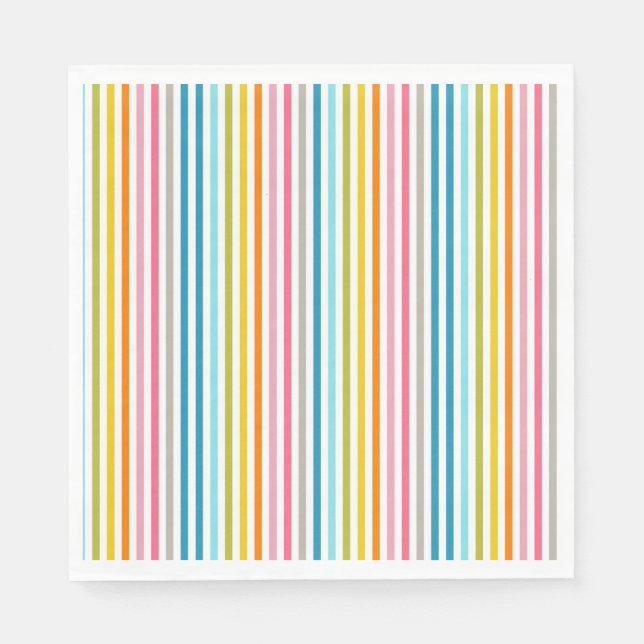 Summer Rainbow Stripes Napkins (Front)