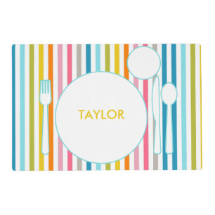 Summer Rainbow Stripes Placemat